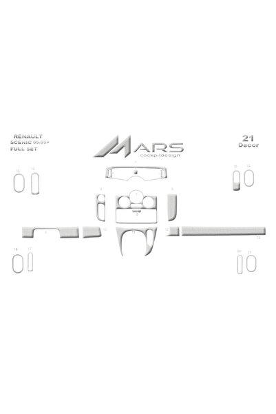 Marscockpitdesign رينو لاجونا وحدة التحكم-توردتو 2005-2009 5 قطع