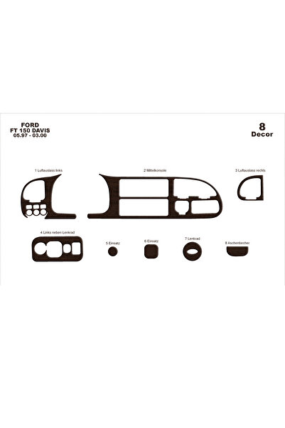 Marscockpitdesign فورد ترانزيت وحدة التحكم-توبوردو 1997-2000 8 قطع