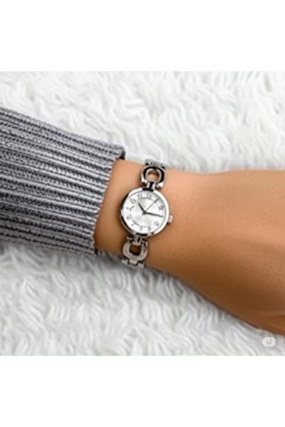 FAMEMUS ACCESSORY Wide Ring Chain Detailed Wrist Watch