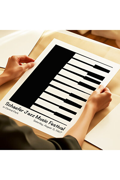 ARTHOUSECOLLECTIVE Piano Poster - Schaefer Jazz Music Festival , Music Poster - Table Sizes Frameless Poster