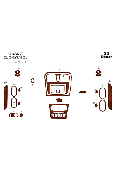 Marscockpitdesign رينو كليو رمز وحدة التحكم-تورد 2012 23 قطعة