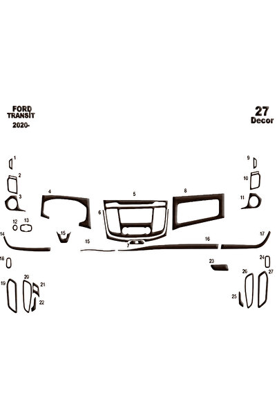 Marscockpitdesign فورد ترانزيت كونسول-توربيد 2020- 27 قطعة