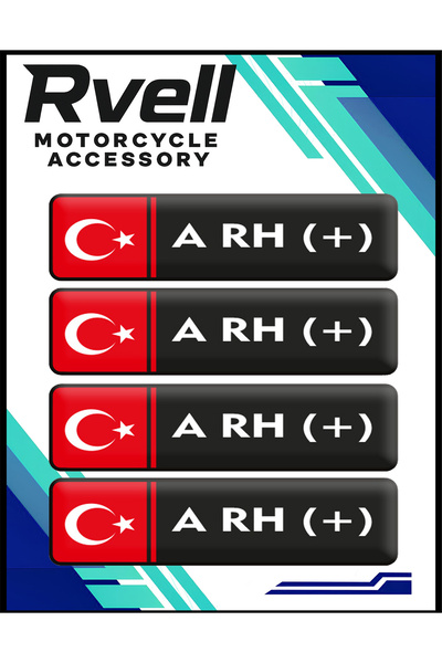 MKARAKAN RVELL SİYAH KAN GRUBU DAMLA STİCKER 4LÜ A+