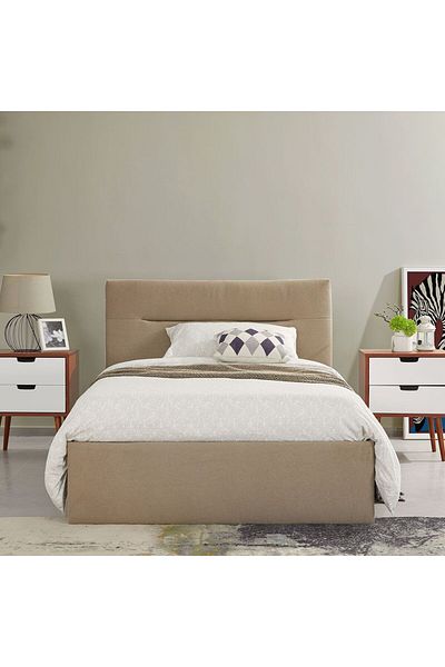Danube Home Hendrix 120x200 Young Single Bed with Hydraulic Storage - Taupe L225xW137xH103cm