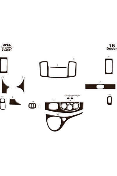 Marscockpitdesign أوبل فيفارو - وحدة تحكم المرور - توربيدو 201 16 قطعة