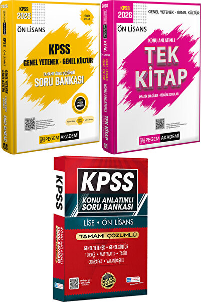 Pegem Akademi Yayıncılık 2026 KPSS Genel Yetenek Genel Kültür Ön Lisans Konu ...