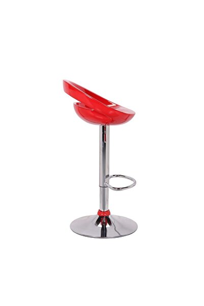 Danube Home Lewis Bar Stool - Red Polypropylene & Metal Frame, Adjustable Height, Swivel Seat, Durable Design