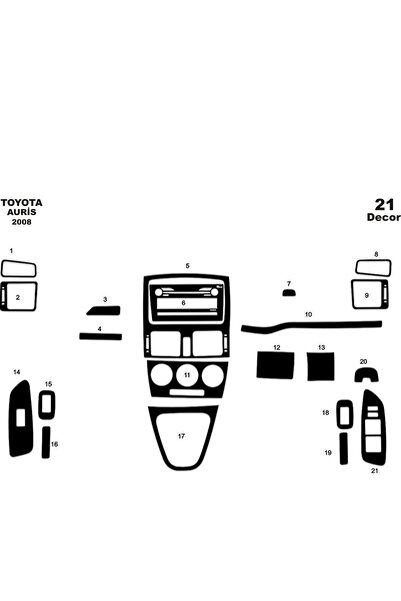 Marscockpitdesign تويوتا اوريس كونسول-توربيدو 2008 21 قطعة