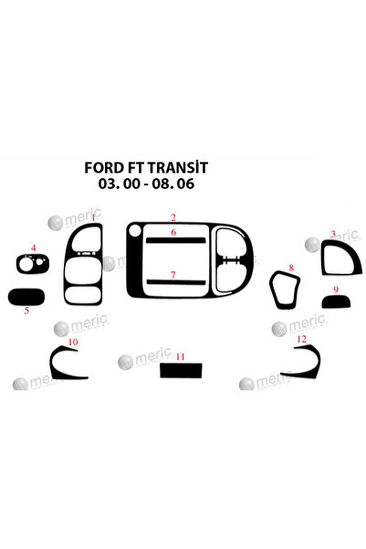 Marscockpitdesign فورد ترانزيت وحدة التحكم-توبيردو 2000-2006 15 قطعة