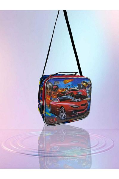 Relaxion Glitter Red Car Patterned Thermal Lunch Box 3323-6