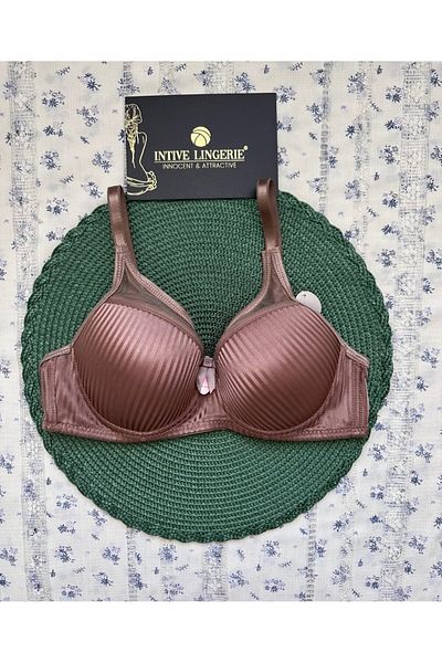 İntive Lingerie Evelyn Shiny Satin Line Λεπτομερής κούπα C Underwire Unpadded Μπροστινό Τούλι Λεπτομερής κομψό σουτιέν