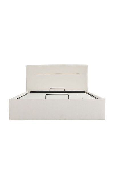 Danube Home Hendrix 150x200 Queen Bed with Hydraulic storage - White L222.5xW161xH100cm