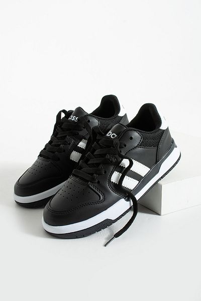 albasso Comfortable Sole, Stripe Detail, Casual Unisex Black Sneaker Sports Shoes