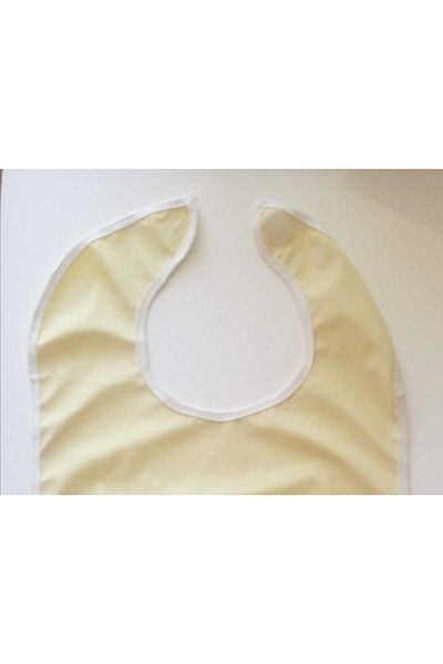 YM 5 Pieces Washable Patient Bib with Pockets Claret Red, Yellow, Gray