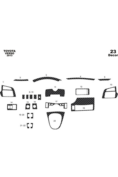 Marscockpitdesign تويوتا فيرسو كونسول-توربيد 2013 23 قطعة