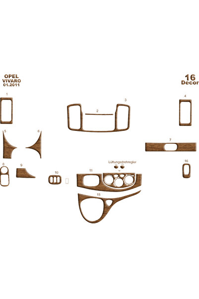 Marscockpitdesign أوبل فيفارو - وحدة تحكم المرور - توربيدو 201 16 قطعة