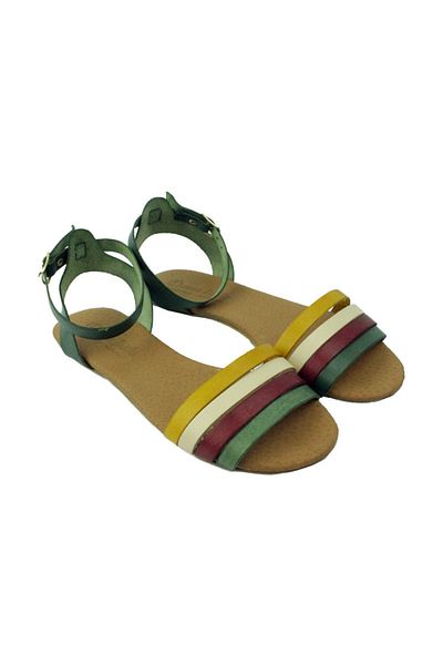 ZAZAMAG Women's sandals made of natural leather Zoe, green