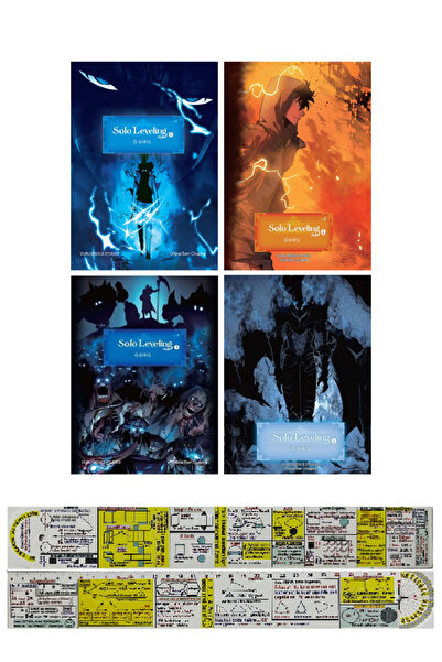 Komik Şeyler Solo Leveling 1-2-3-4. Ciltler Varyant Kapaklar Webtoon Seti + Mat. Öğreten Cetvel