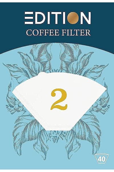 DITIPOO Edition Coffee Filter Set, Size 2, 40 Pieces, PVC Plastic
