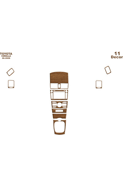 Marscockpitdesign تغطية سوداء لامعة لتويوتا كورولا 2007-2011 11 قطعة