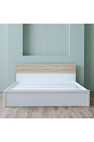 Danube Home Aurora 180x200 King Bed - White/Natural Oak L207xW190xH90cm