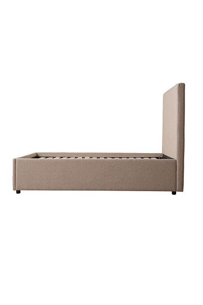 Danube Home Travvy 150x200 Upholstered Queen Bed - Dark Beige L215xW162xH140cm