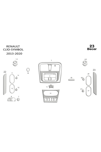 Marscockpitdesign رينو كليو رمز وحدة التحكم-تورد 2012 23 قطعة