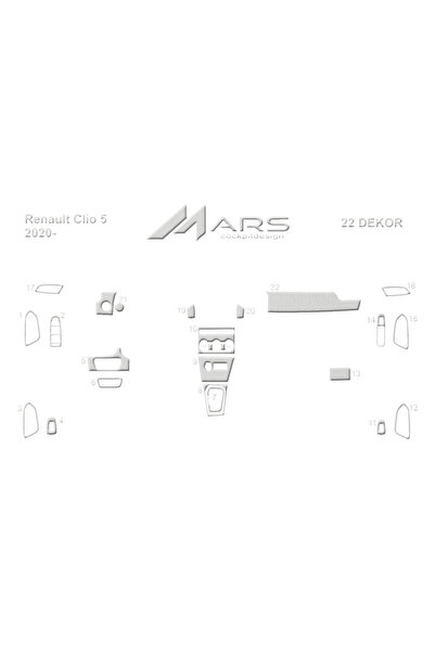 Marscockpitdesign رينو كليو 2020-2023 كونسول-توربيد