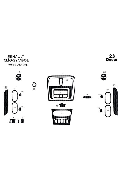 Marscockpitdesign رينو كليو رمز وحدة التحكم-تورد 2012 23 قطعة