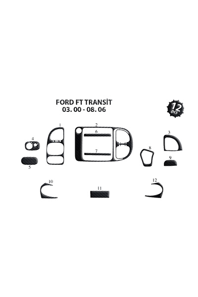 Marscockpitdesign فورد ترانزيت ألومنيوم 2000-2006 12 قطعة