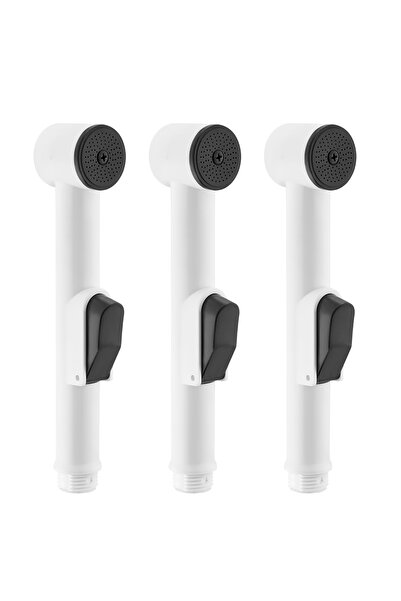 Lawazim BMB ABS Bidet Sprayer - 3 Pack White ABS Handheld Set with Holder & Adjustable Pressure