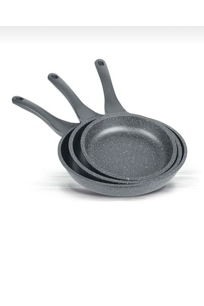 Seyid Satin Gelgör Granite Cast Pan Set 3-Piece Gray 20Cm-24Cm-28Cm Labubu Toy Keychain Gift