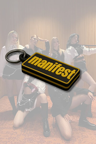 mmb Breloc dreptunghiular cu scris manifest în galben – Design special gros –...