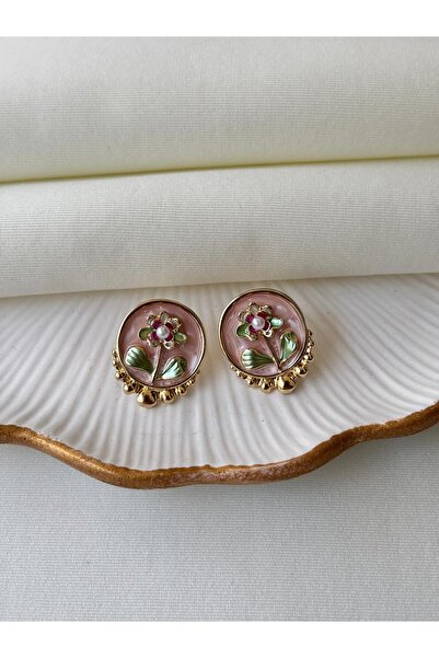 Nilsu Jewellery Accessory Vintage Çiçek Detaylı Kadın Küpe