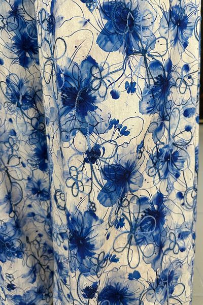 GÖKSEL Embroidered Flower Patterned Plus Size Pants