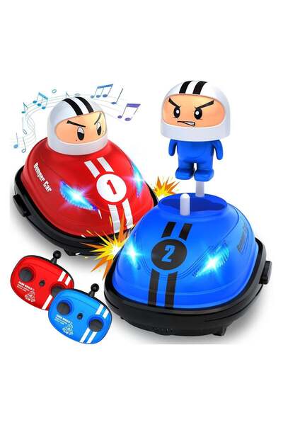Bonjour Remote Control Cars Set of 2 for Kids – RC Ejecting Bumper Cars with LED Lights & Sound, RC Battle