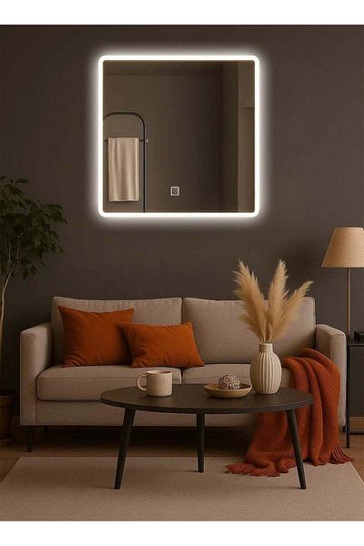 Taimi Elegantly designed decorative mirror60x60cm-with Side lighting fordressing rooms,bedrooms,makeup