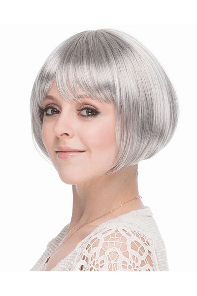 doremodam Gray Silver Color Straight Cut Lined Blunt Party Wig - Lisinya