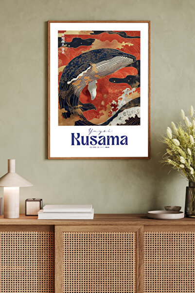 Dekorsiahome One Piece Wooden Framed Painting Yayoi Kusama Tk0813