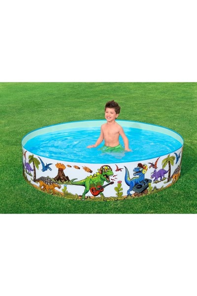 rexa مسبح ديناصورات بيست واي للأطفال - سعة 946 لترًا، 183×38 سم، مع رقعة إصلاح متضمنة