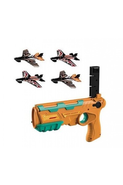 OEM Toy kids launcher with 4 airplanes yellow