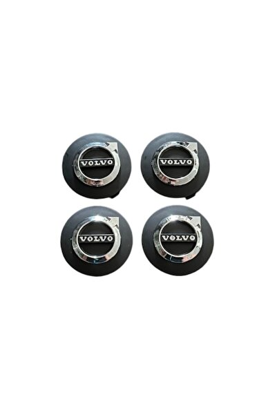 Volvo Set 4 capacele roti 64mm argintiu+negru, pentru jante aliaj Model Nou 3D