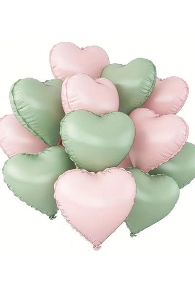 Çemrek Süs Parti Retro Green Pink Foil Balloon Set 18 Inch 7 Pcs
