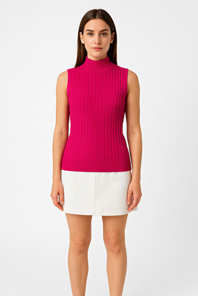 ModaPlaza Γυναικεία Αμάνικη Πλεκτή Μπλούζα 15394