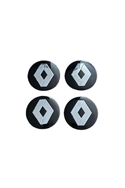 MAF Set 4 embleme stickere abtibild Renault din tabla (aluminiu) autoadezive 56mm pentru capace roti