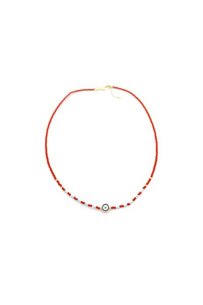 SepetBudur Bead Eye Necklace - Red