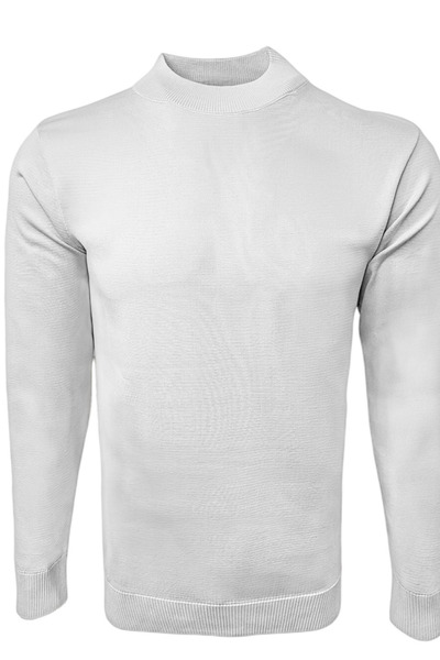 thesunfyre Pulover pentru bărbați, cu mânecă lungă, cu croiala obișnuită, din tricotat pe jumătate