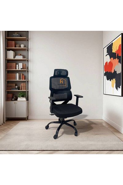 Al Saada Home Adjustable Swivel Office Chair 126×68×58 - Black