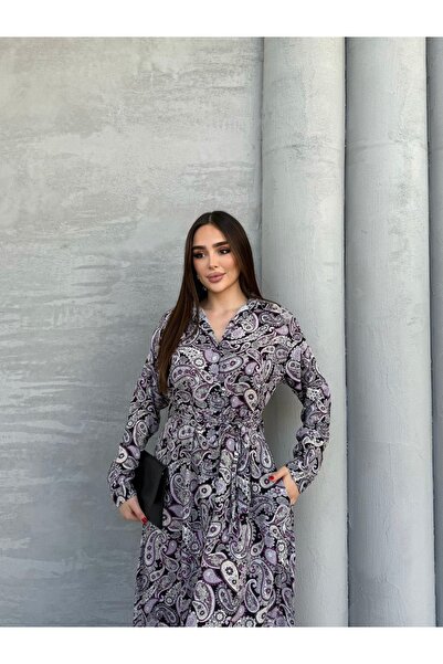 MitraMina Φόρεμα πουκάμισο με εξωτικό σχέδιο