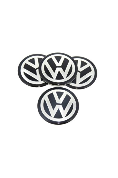 BLACK Autocolante adezive din aluminiu Volkswagen pentru jante din aliaj de 56 mm
